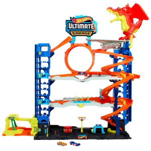 Hot Wheels Ville Méga Garage, 2 Véhicules, Rangement Pour 50+ Véh.